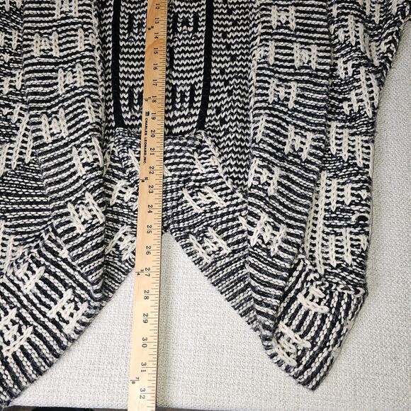 Taylor & Sage Black & White Pattern Textured Split Back Cardigan Sweater Large - Picture 6 of 9